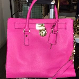 Michael Kors HOT Pink bag, matching wallet